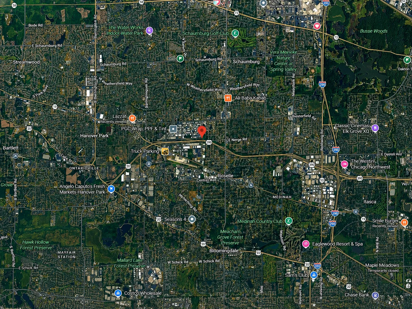 Satellite map of Tint Pro Chicago location